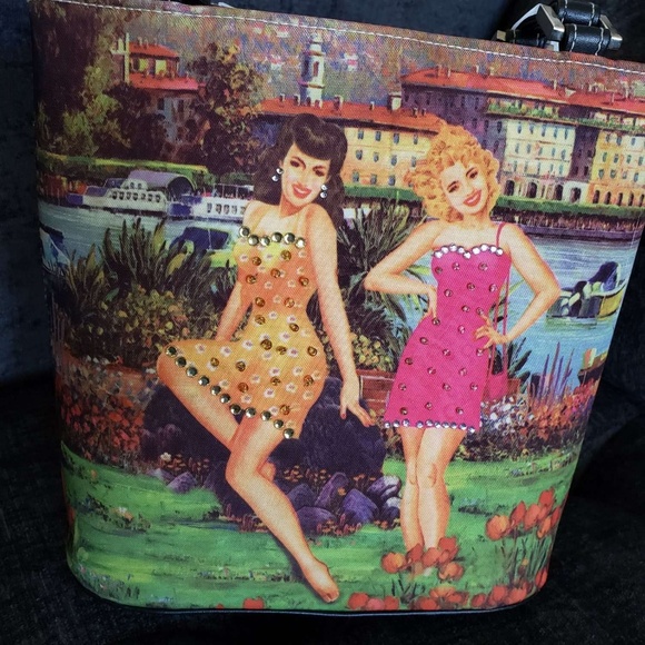 Novelty Art Deco Hand Bag Purse Tote Unique - Picture 2 of 6